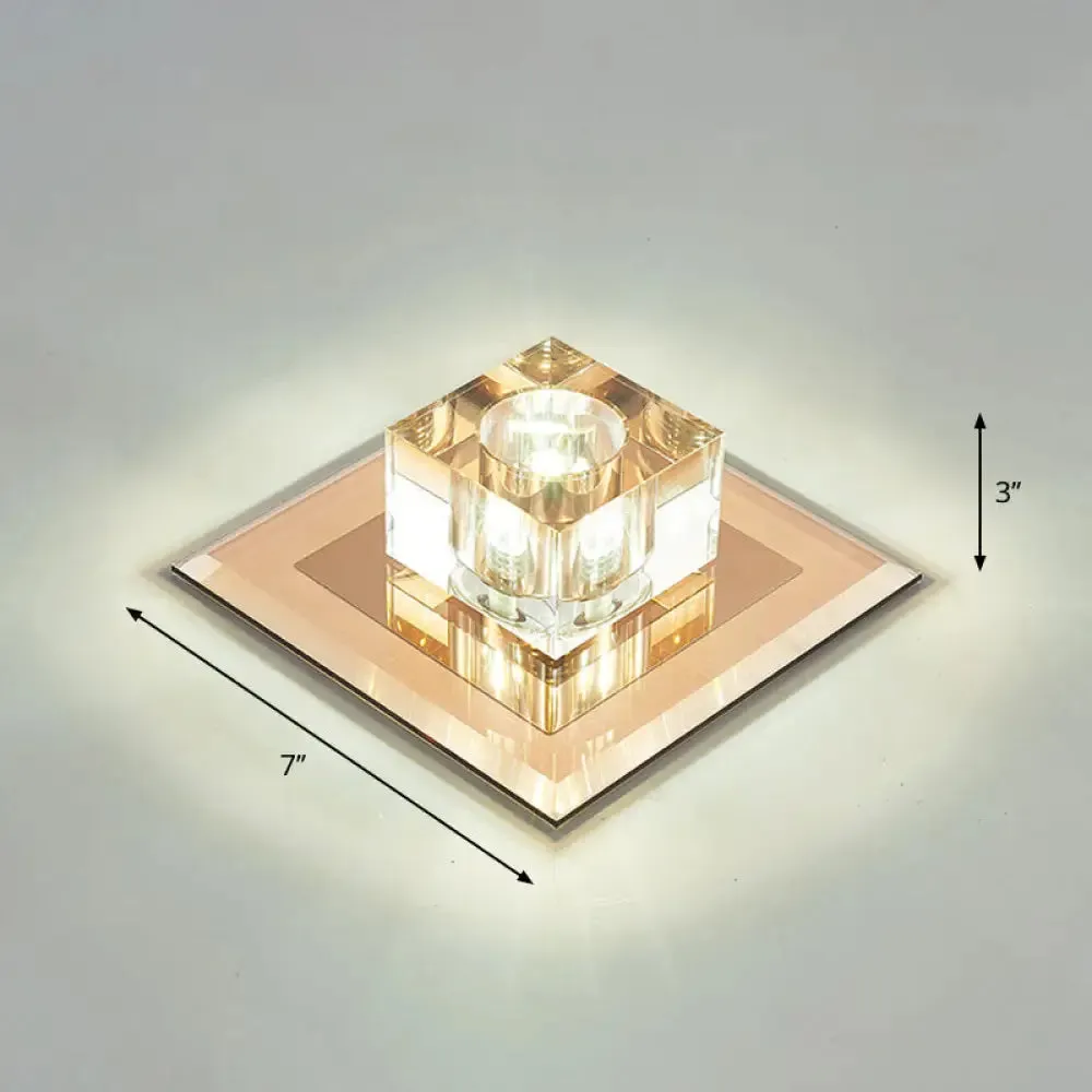 Crystal LED Flush Ceiling Light for Modern Entryways