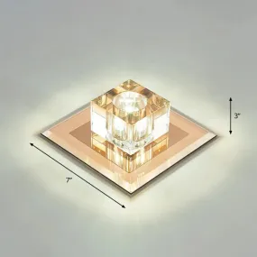 Crystal LED Flush Ceiling Light for Modern Entryways