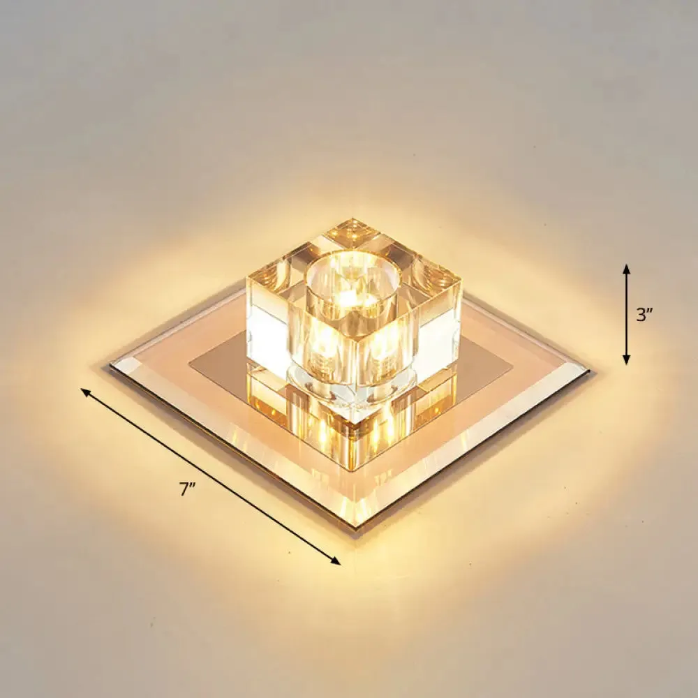 Crystal LED Flush Ceiling Light for Modern Entryways