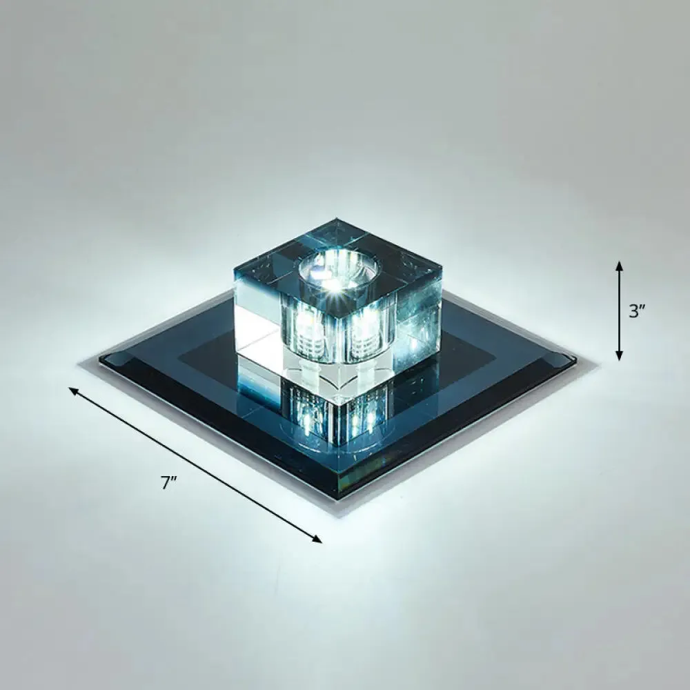 Crystal LED Flush Ceiling Light for Modern Entryways