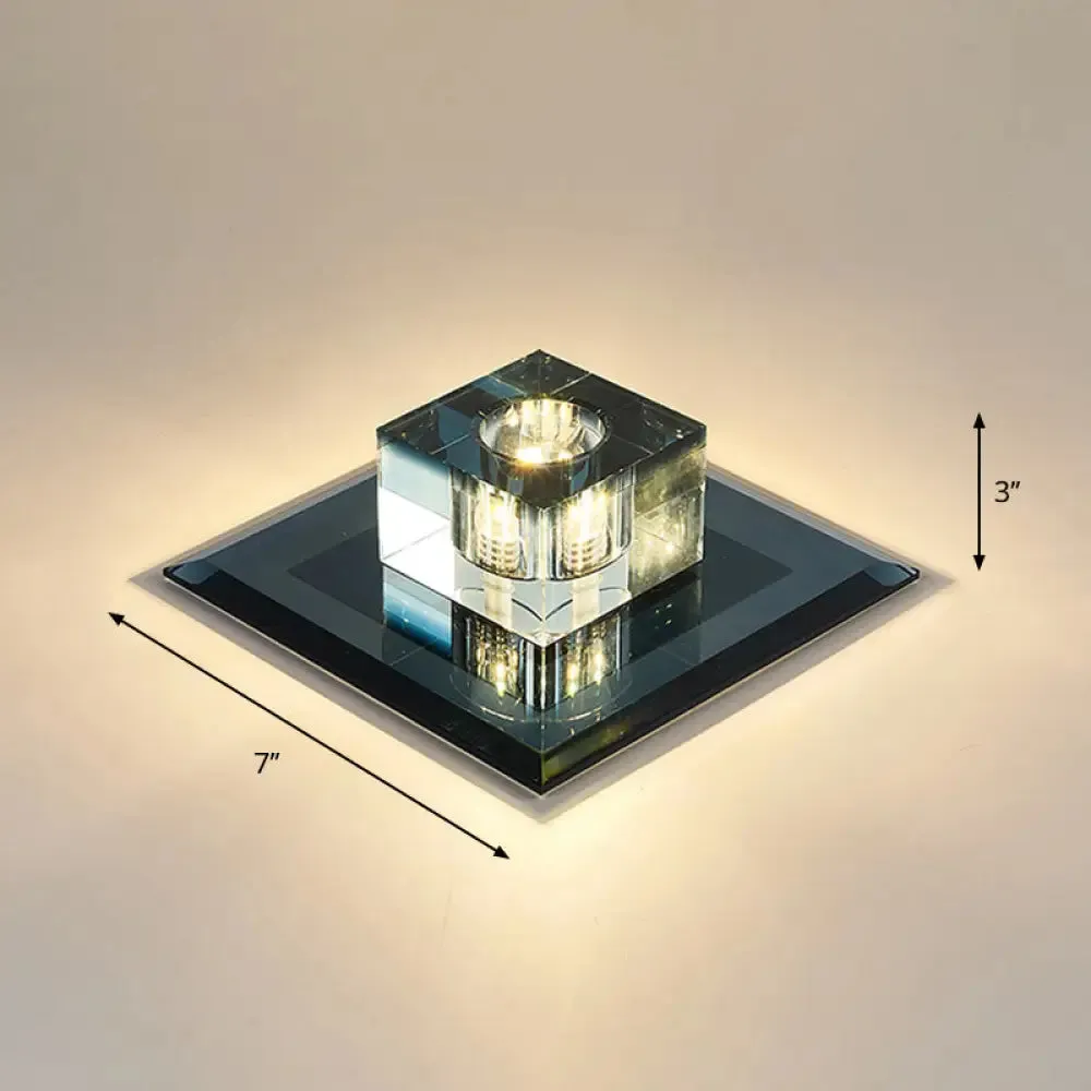 Crystal LED Flush Ceiling Light for Modern Entryways