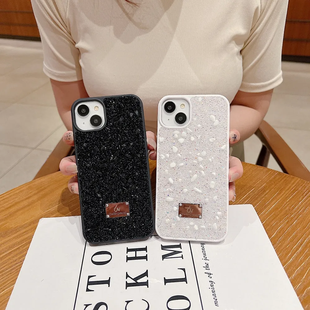 Diamond Studded Pattern Glittery Phone Case - iPhone 14 Pro