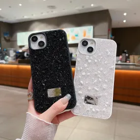 Diamond Studded Pattern Glittery Phone Case - iPhone 15