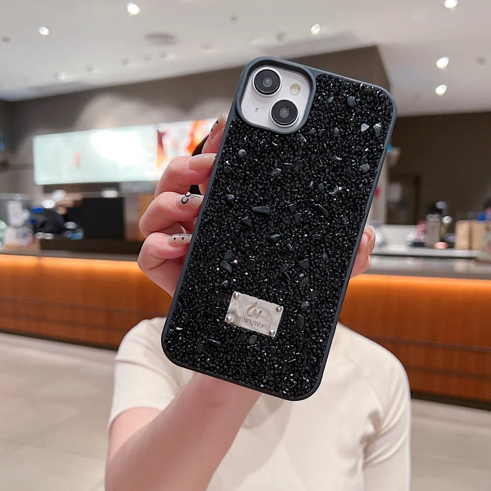 Diamond Studded Pattern Glittery Phone Case - iPhone 16