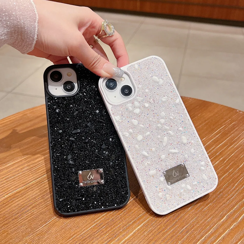 Diamond Studded Pattern Glittery Phone Case - iPhone 16