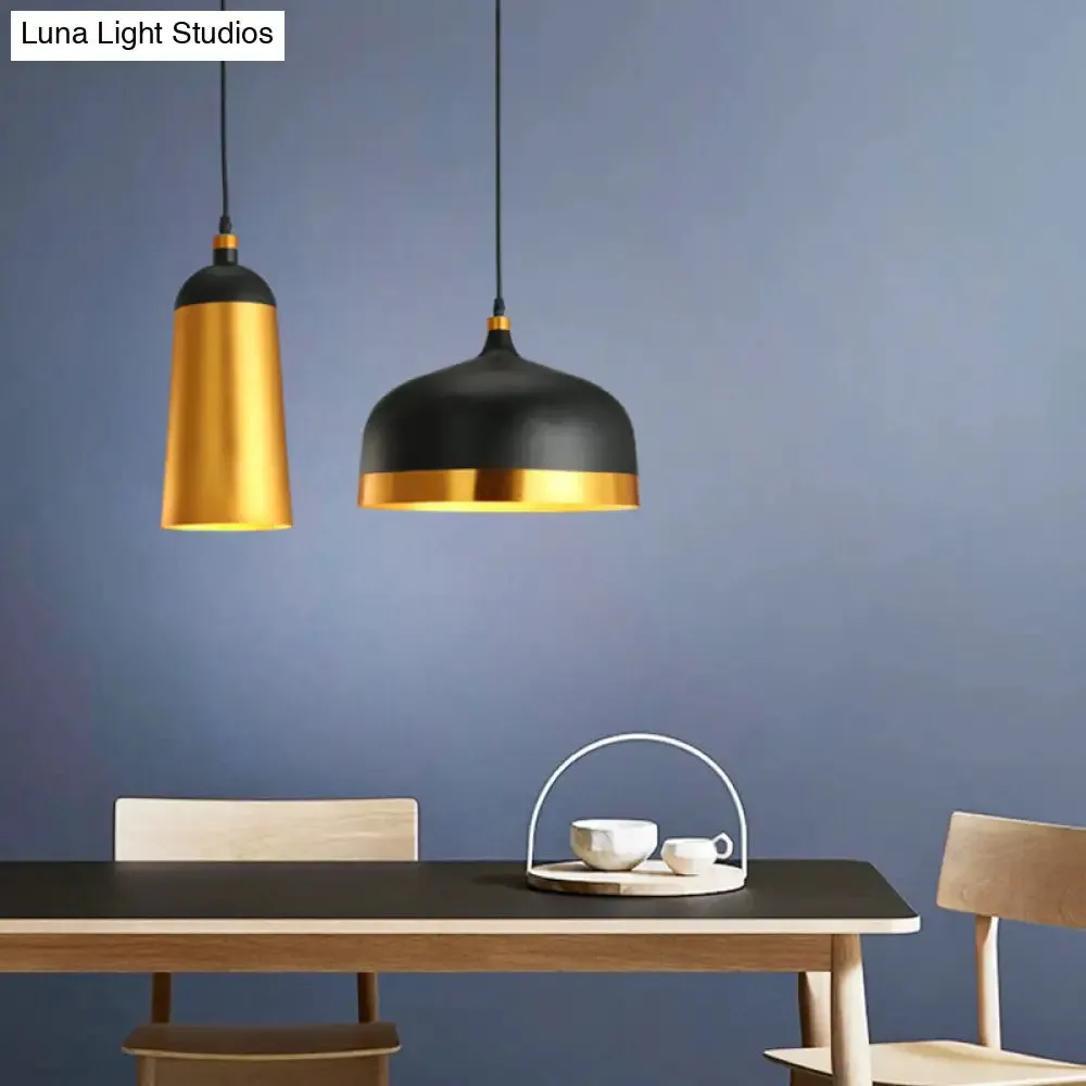 Dining Room Drop Lamp - Geometric Metal Design, 1 Head, Contemporary Hanging Light Kit