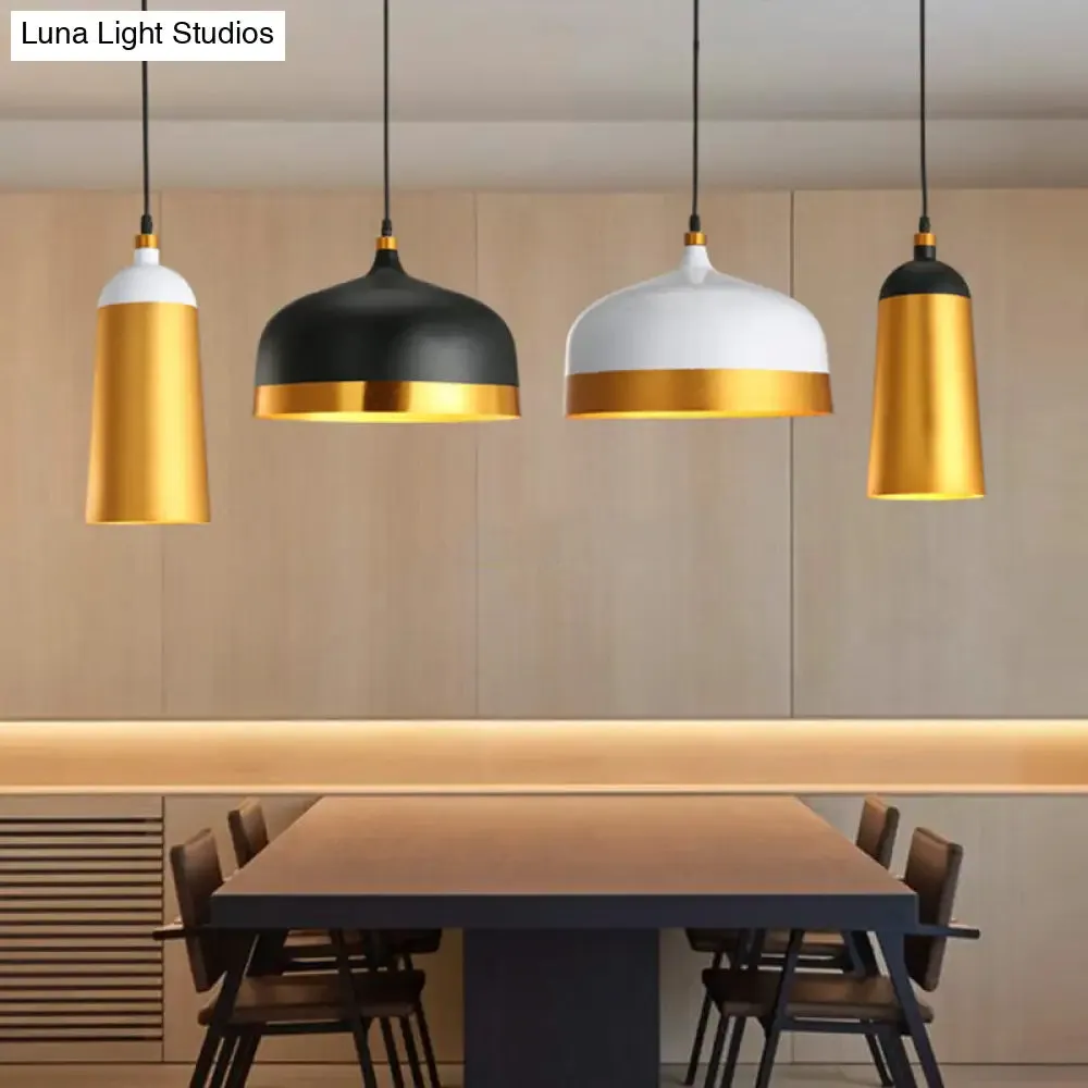 Dining Room Drop Lamp - Geometric Metal Design, 1 Head, Contemporary Hanging Light Kit