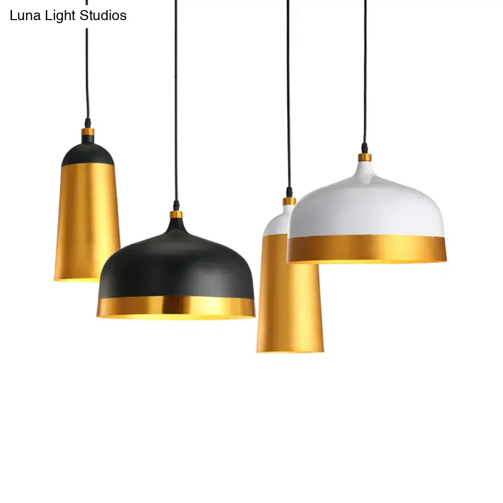 Dining Room Drop Lamp - Geometric Metal Design, 1 Head, Contemporary Hanging Light Kit