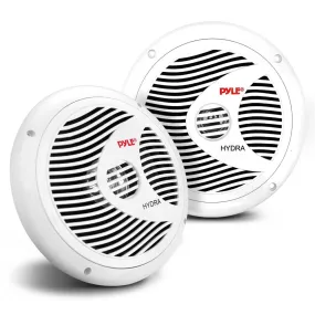 Dual 8'' Waterproof Marine Speakers, Full Range Stereo Sound, 180 Watt, White