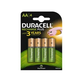 Duracell Recharge Plus AA Batteries - Rechargeable - 4 Pack