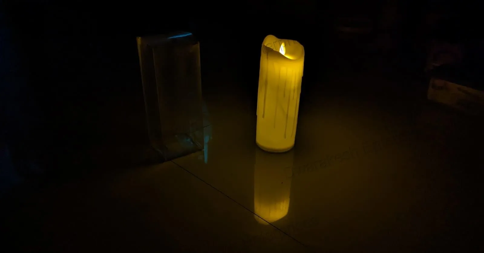 Dwarakesh Enterprises® 20 cm Long Acrylic Dancing Flame Pack of 1 Battery Powered high Brightness Real Wax Dripping Simulation Effect Ambient Romantic flameless e led Tealight Candles(with Batteries)