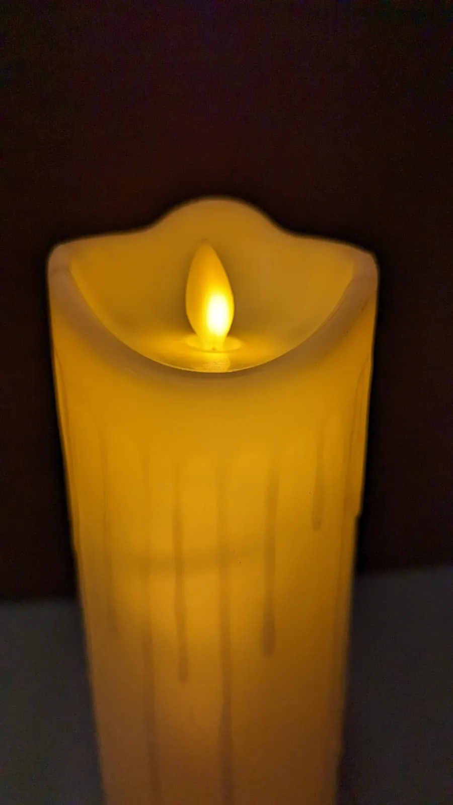 Dwarakesh Enterprises® 20 cm Long Acrylic Dancing Flame Pack of 1 Battery Powered high Brightness Real Wax Dripping Simulation Effect Ambient Romantic flameless e led Tealight Candles(with Batteries)