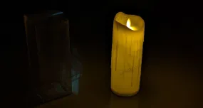 Dwarakesh Enterprises® 20 cm Long Acrylic Dancing Flame Pack of 1 Battery Powered high Brightness Real Wax Dripping Simulation Effect Ambient Romantic flameless e led Tealight Candles(with Batteries)