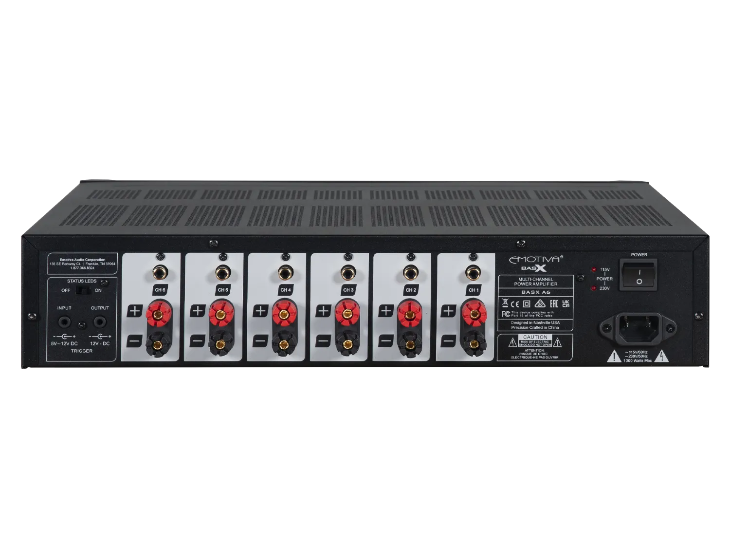 Factory Renewed BasX A6 Six-Channel Power Amplifier