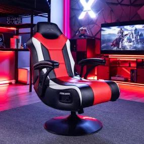 Falcon 2.1 Pedestal Gaming Chair, Black/White/Red