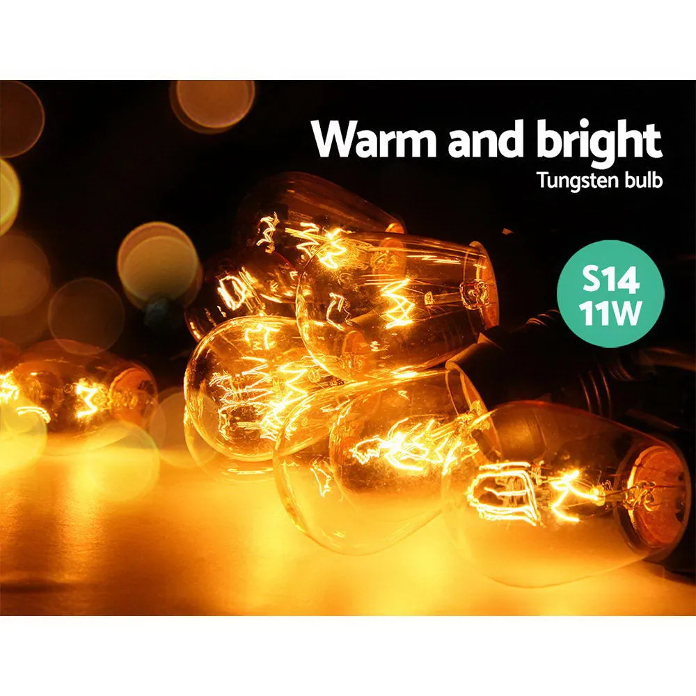 Festoon String Lights 60 Bulbs Outdoor Wedding Party Garden Decoration 56m