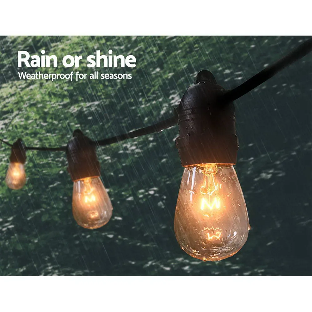 Festoon String Lights 60 Bulbs Outdoor Wedding Party Garden Decoration 56m