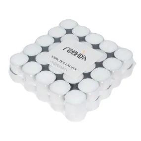 FOBHIYA® 100% Pure Wax Tealight Candles, Unscented Long Burning Tea Light Candles, 8-9 Hours - Perfect for Christmas, Valentines Day, Birthday Celebration (Pack-50)