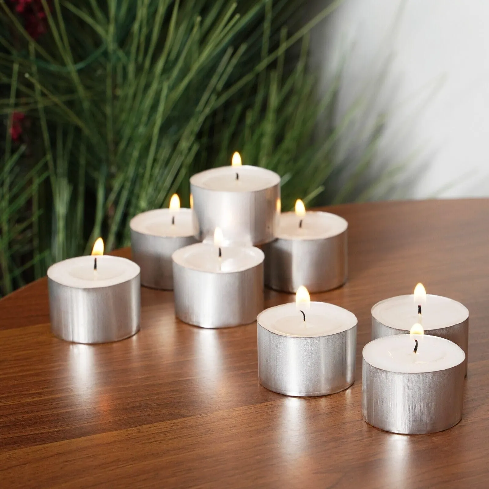 FOBHIYA® 100% Pure Wax Tealight Candles, Unscented Long Burning Tea Light Candles, 8-9 Hours - Perfect for Christmas, Valentines Day, Birthday Celebration (Pack-50)