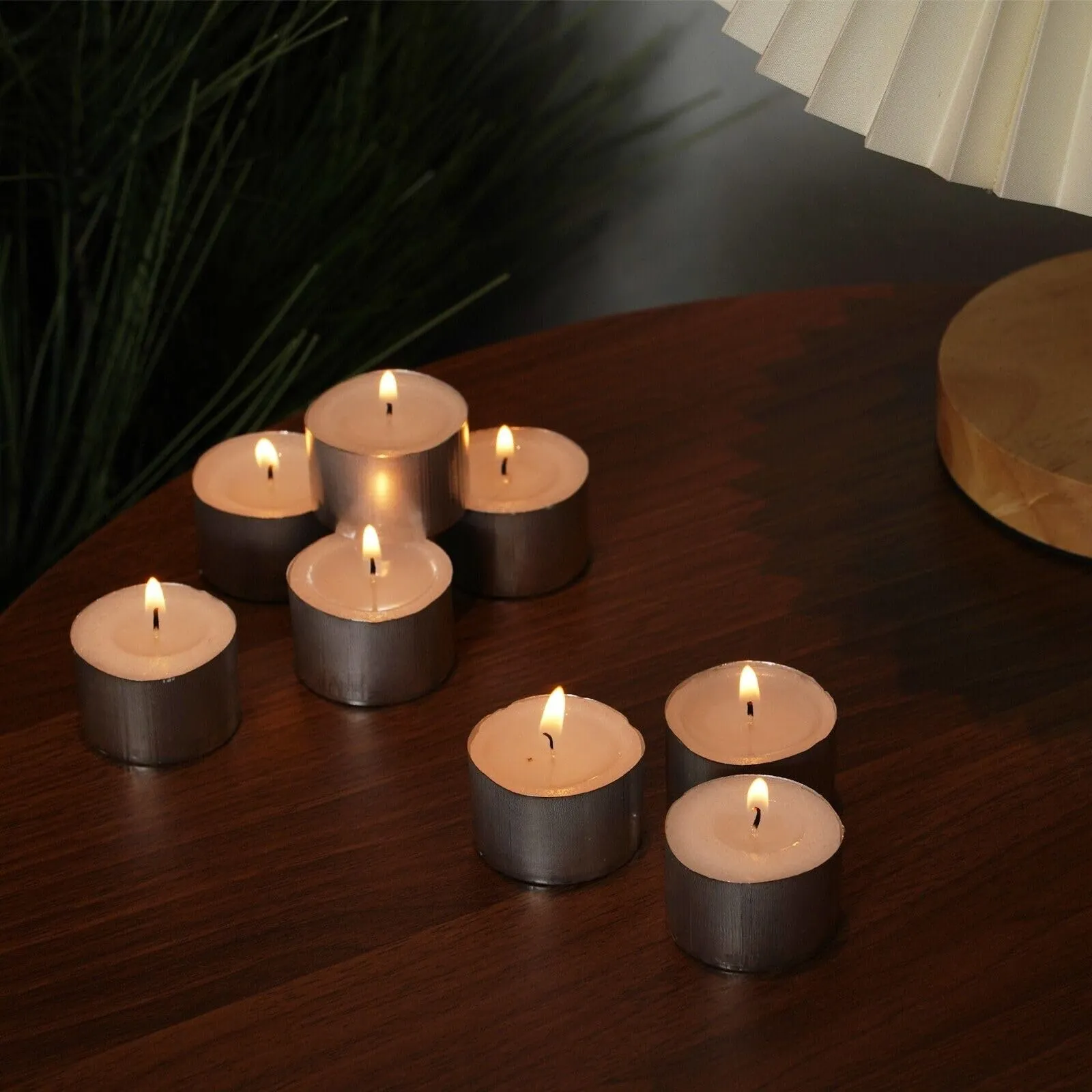 FOBHIYA® 100% Pure Wax Tealight Candles, Unscented Long Burning Tea Light Candles, 8-9 Hours - Perfect for Christmas, Valentines Day, Birthday Celebration (Pack-50)