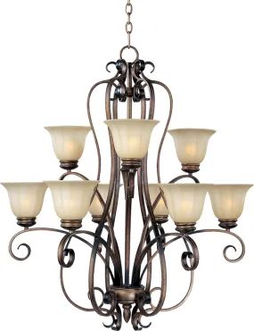 Fremont 34" 9 Light Multi-Tier Chandelier in Platinum Dusk