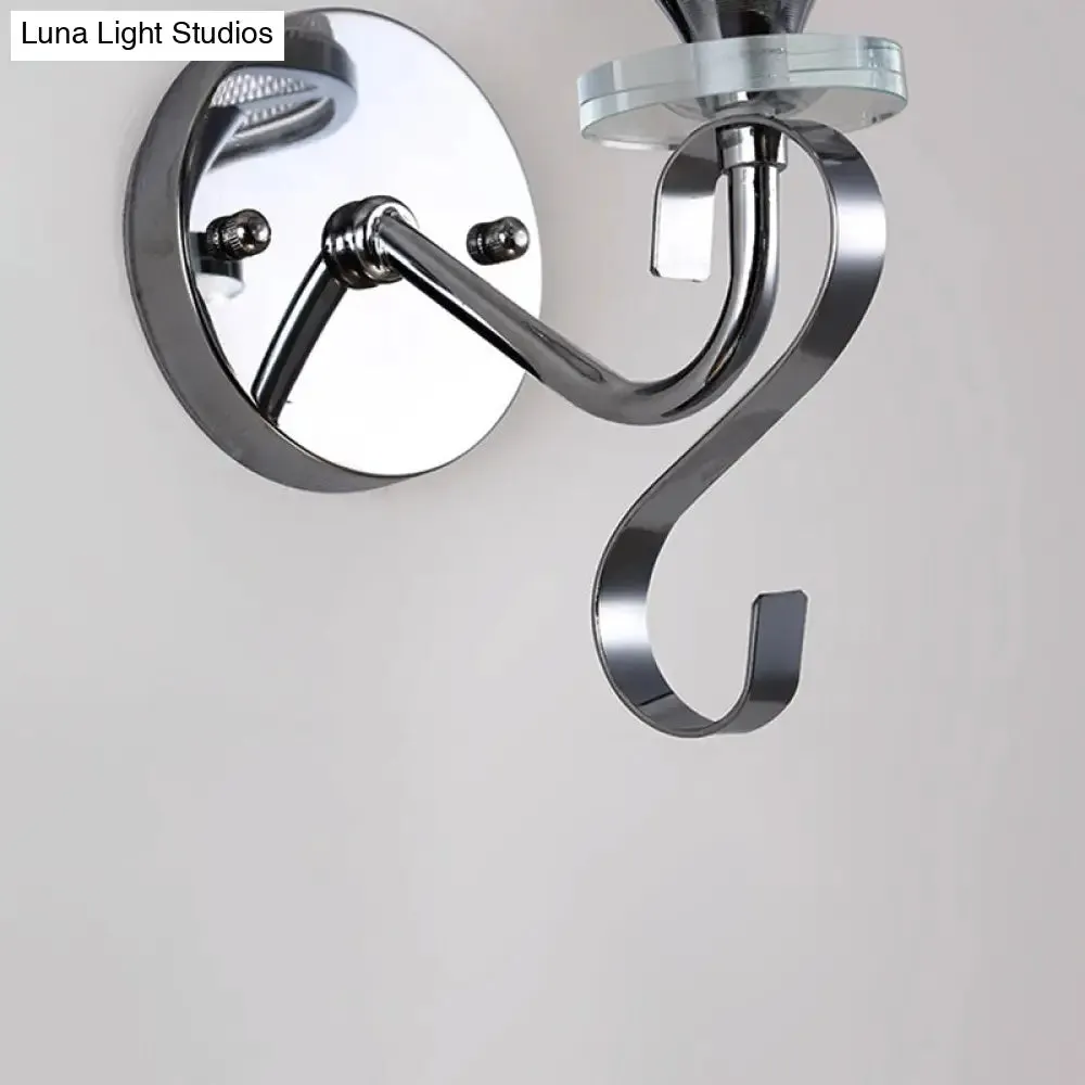 Frosted Glass Bell Wall Sconce - Modern Chrome Lighting for Bedroom
