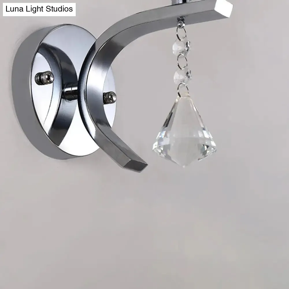 Frosted Glass Bell Wall Sconce - Modern Chrome Lighting for Bedroom