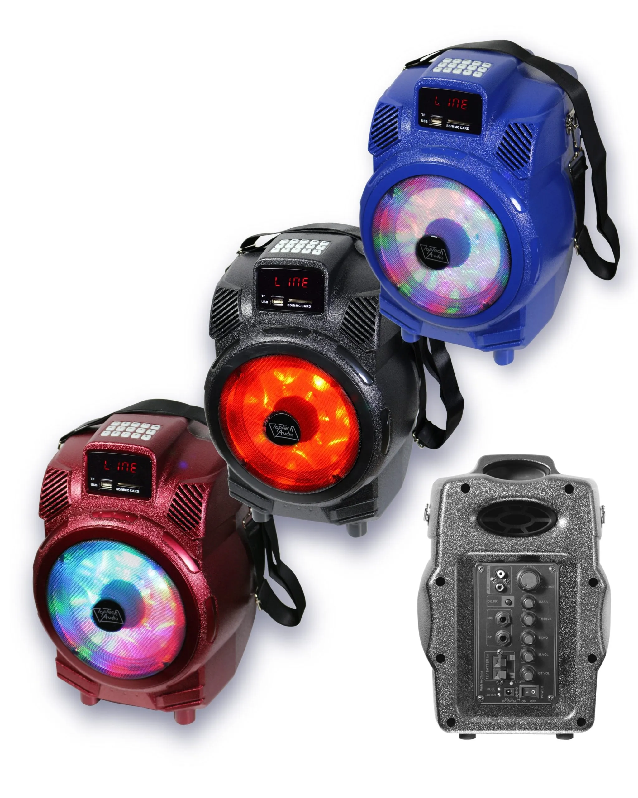 Fully Amplified 1200 Watts Peak Power 6.5” Portable Speaker with LED Light