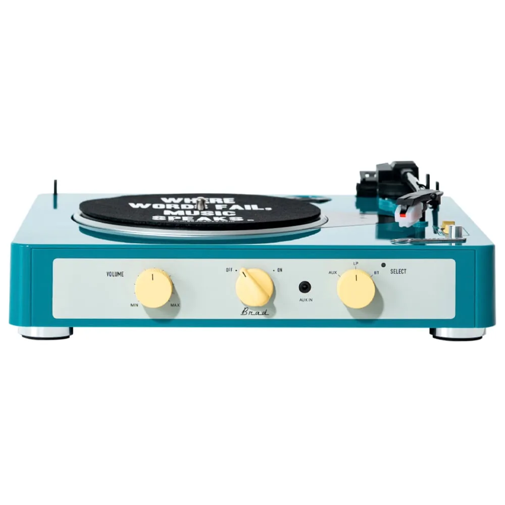 Gadhouse Brad MKII Record Player - Green   Bundled Crosley Record Storage Display Stand