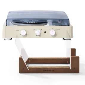 Gadhouse Brad MKII Record Player - Ivory   Bundled Crosley Record Storage Display Stand