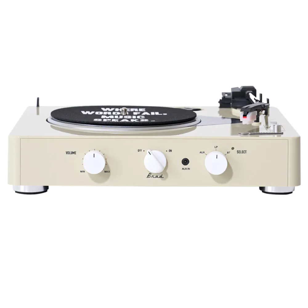 Gadhouse Brad MKII Record Player - Ivory   Bundled Crosley Record Storage Display Stand