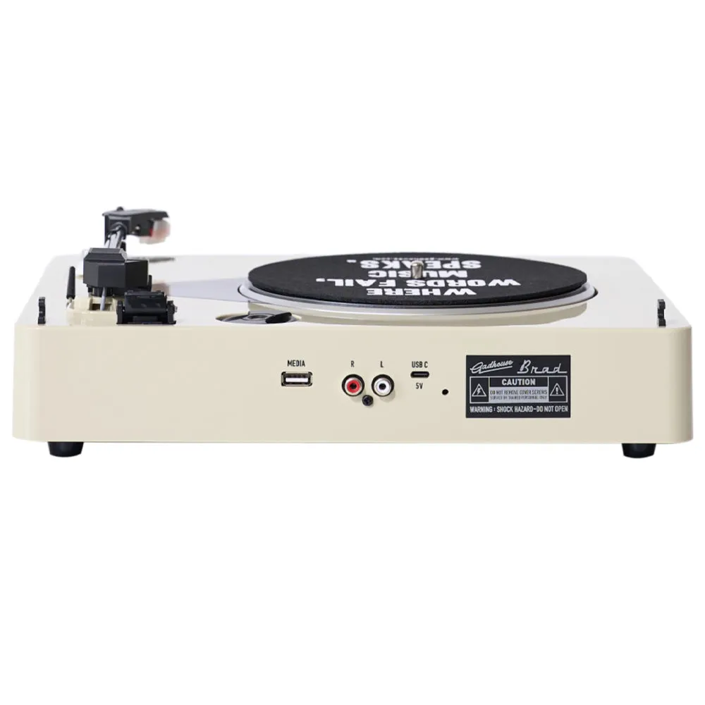 Gadhouse Brad MKII Record Player - Ivory   Bundled Crosley Record Storage Display Stand