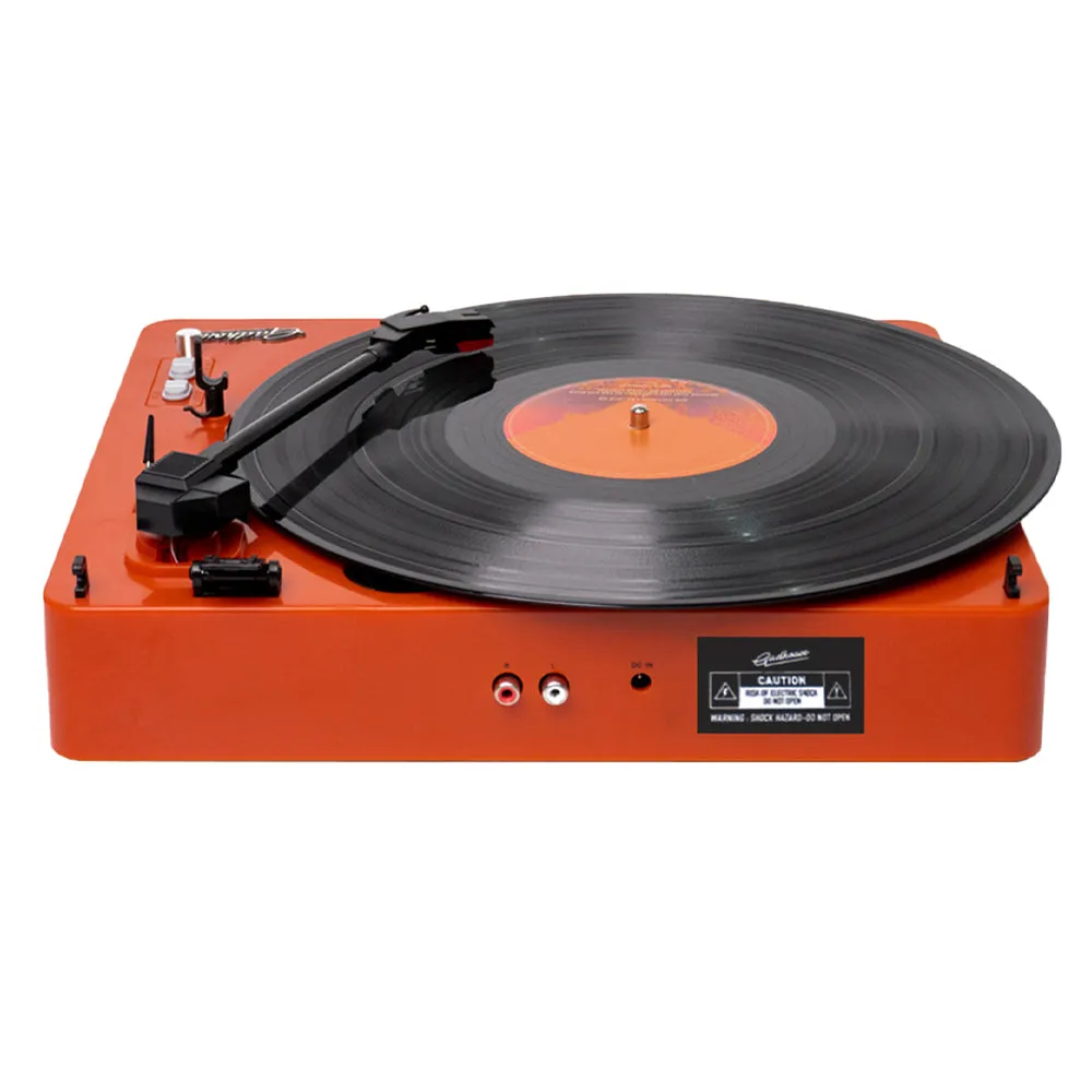 Gadhouse Brad MKII Record Player - Tangerine   Bundled Record Storage Crate