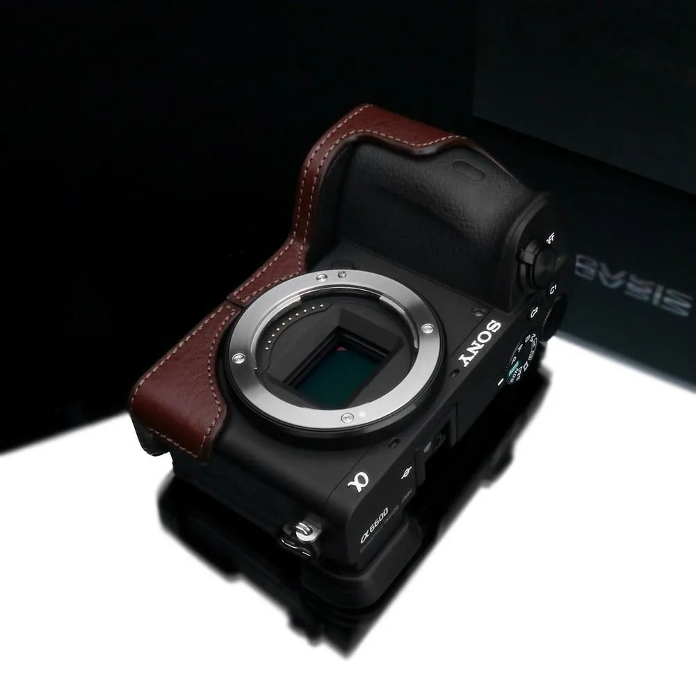 Gariz Brown XS-CHA6600BR Genuine Leather Half Case for Sony A6600