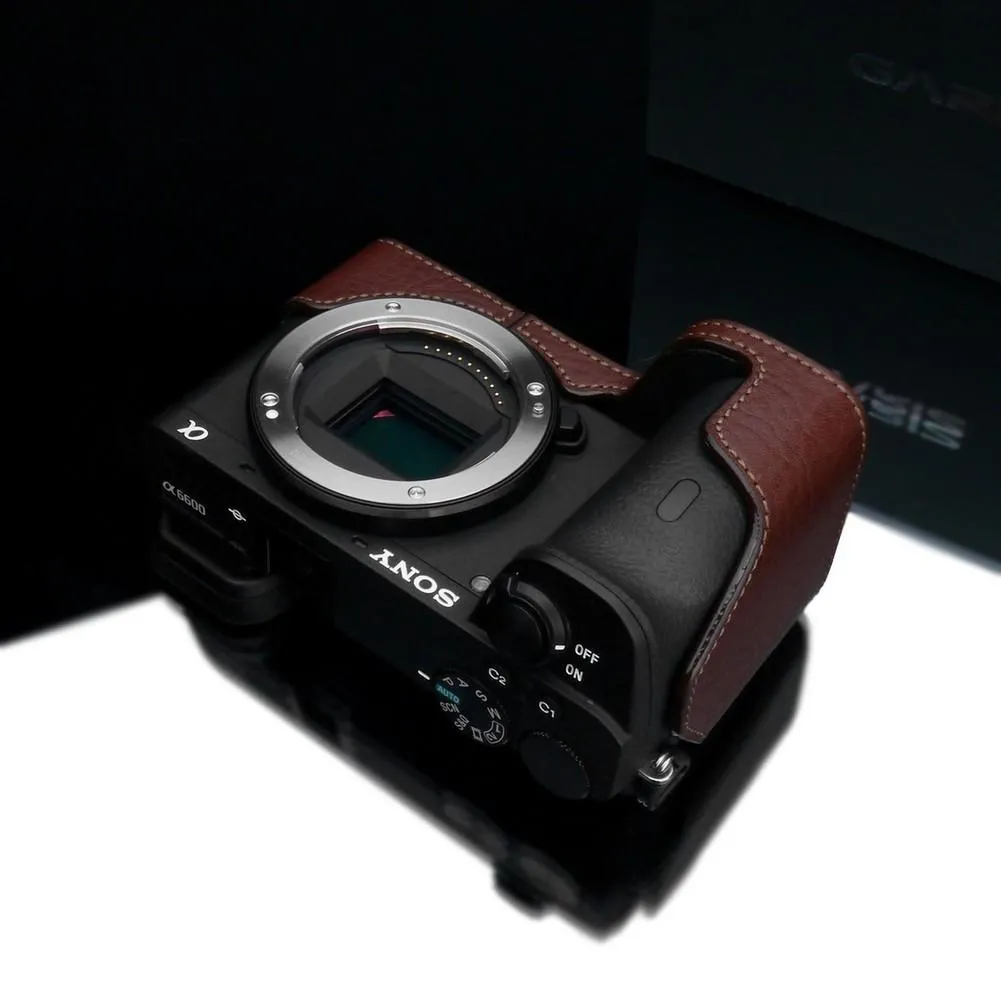 Gariz Brown XS-CHA6600BR Genuine Leather Half Case for Sony A6600