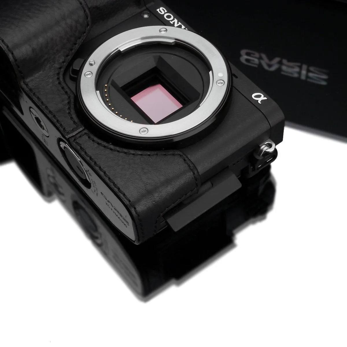 Gariz XS-CHA6300BK Genuine Leather Camera Half Case Black for Sony A6300/A6400