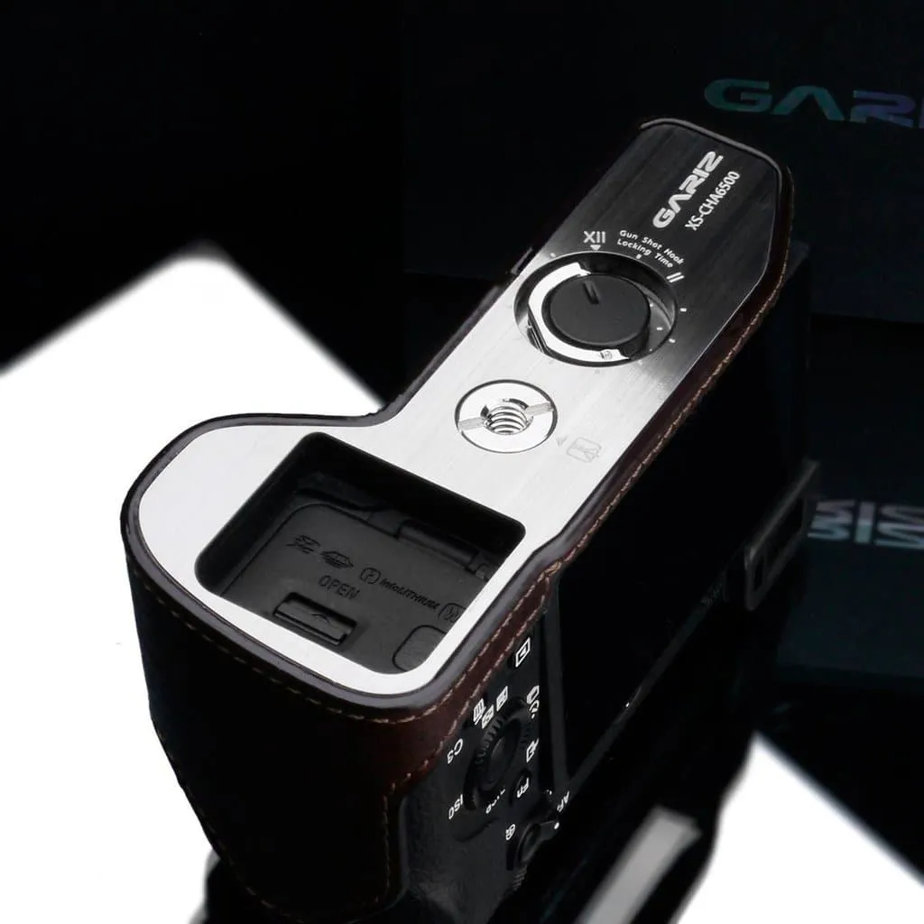 Gariz XS-CHA6500BR Genuine Leather Camera Half Case Brown for Sony A6500