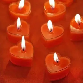 Giftrend Wax Romantic Heart-Shaped Tealight Scented Candles - Rose (Red) 30 Pcs