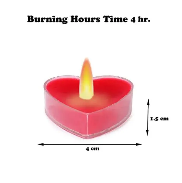 Giftrend Wax Romantic Heart-Shaped Tealight Scented Candles - Rose (Red) 30 Pcs
