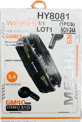 GM40 Stereo Bass Wireless Gamer Earphones
