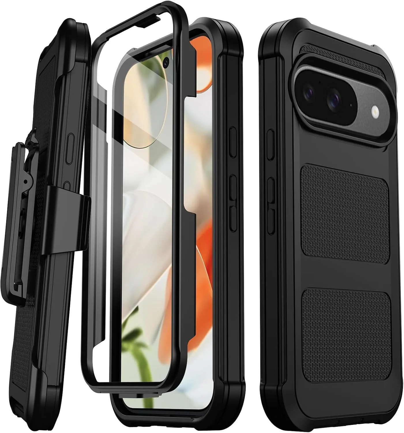 Google Pixel 9 Pro Case Heavy Duty Military Drop Protection Shockproof Phone Case Wine