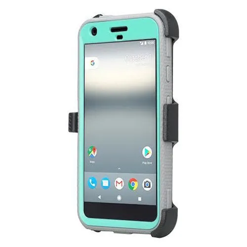 Google Pixel XL Case, Triple Protection 3-in-1 Shockproof Armor Holster Shell Combo Case w/ Built in Screen Protector for Google Pixel XL - Teal