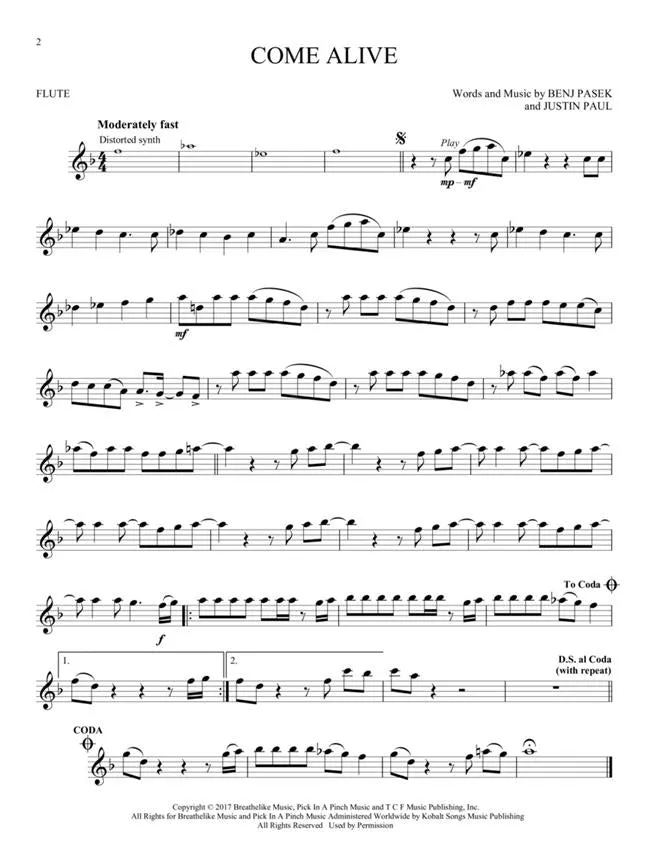 Hal Leonard Instrumental Play-Along: The Greatest Showman - Flute (with Online Audio)