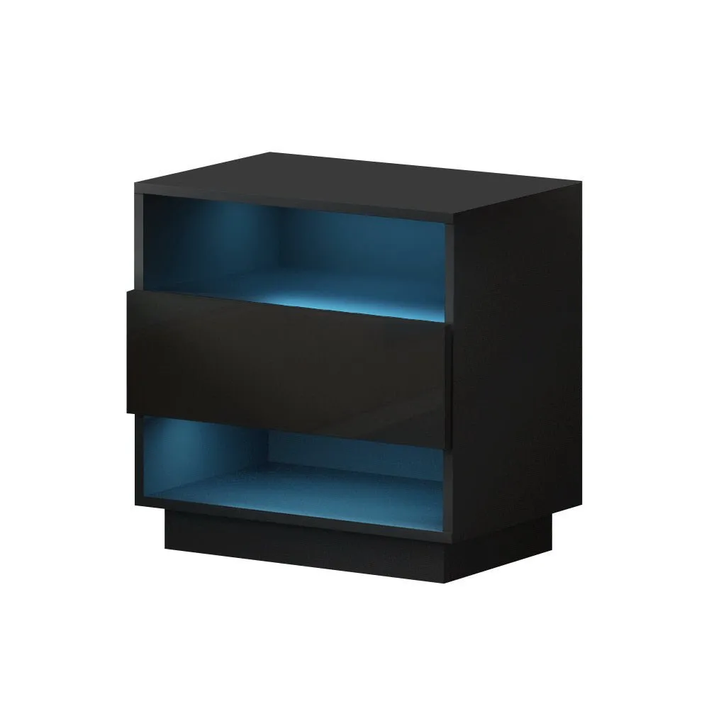 Hana LED Bedside Table - Black