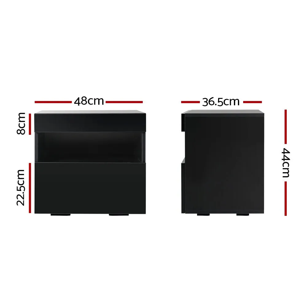 Heres LED Bedside Table - Black