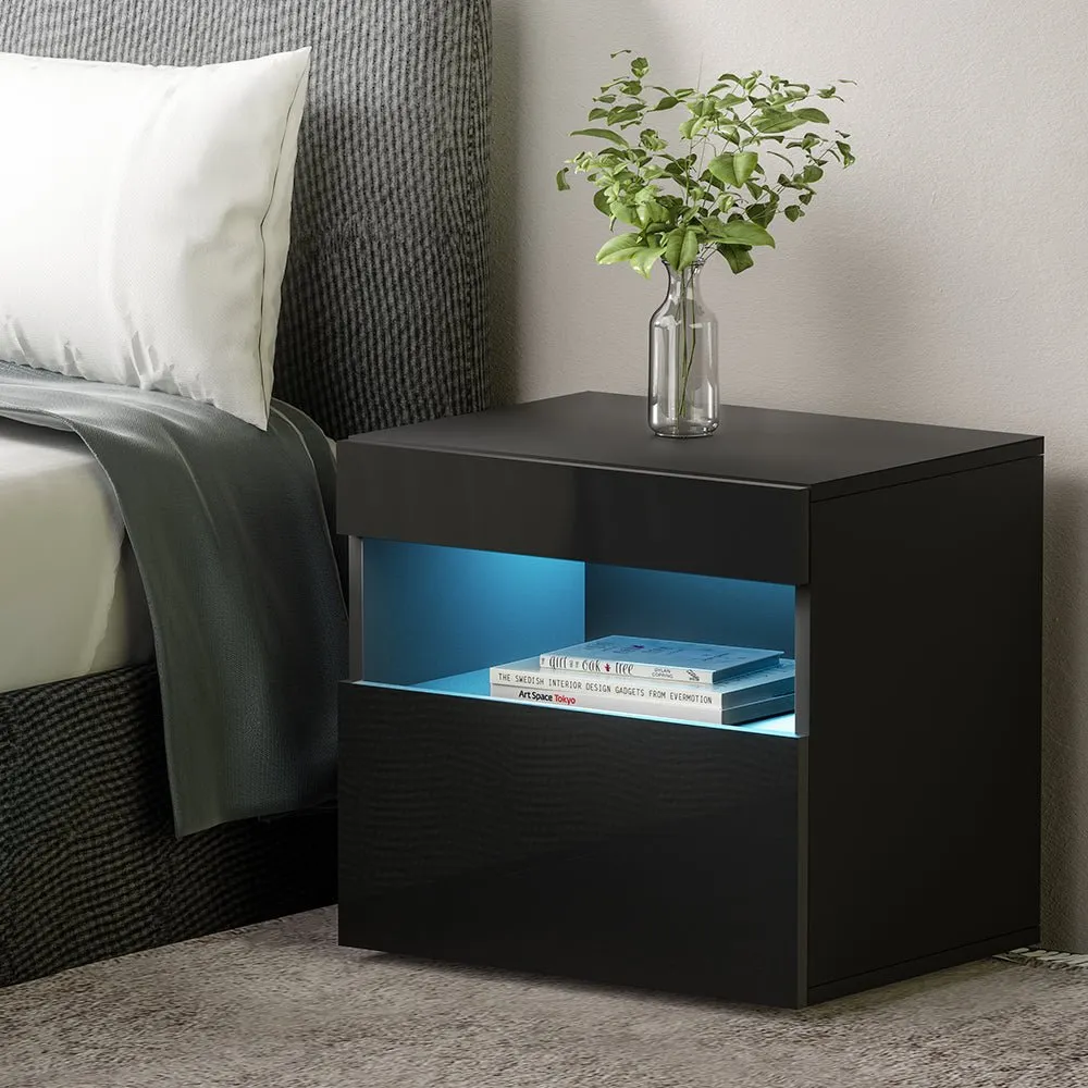 Heres LED Bedside Table - Black
