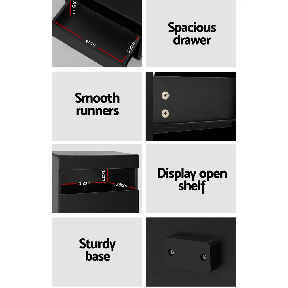 Heres LED Bedside Table - Black