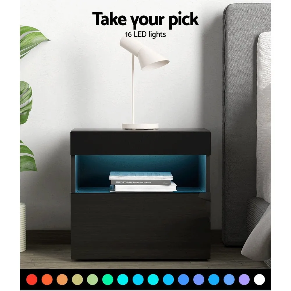 Heres LED Bedside Table - Black