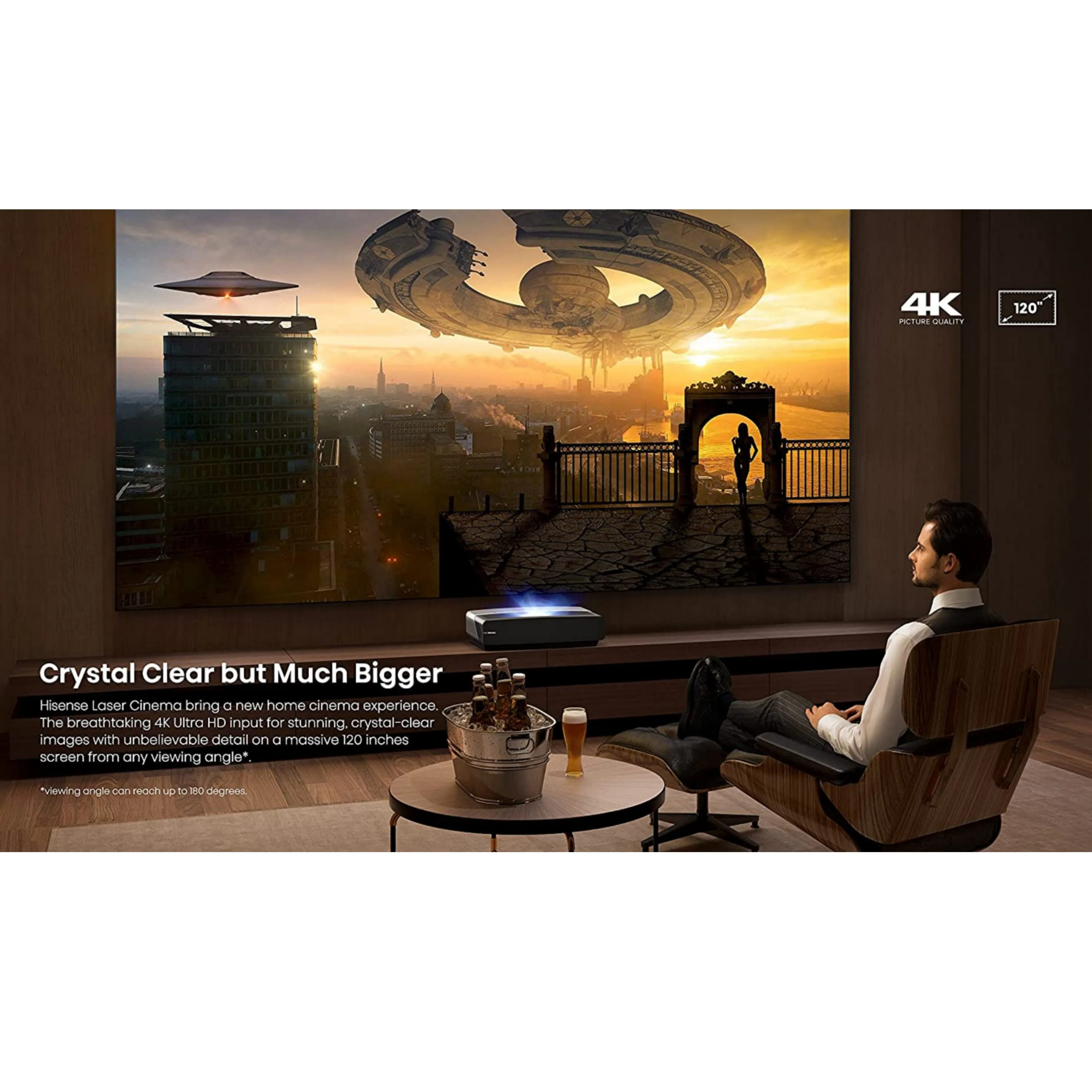 Hisense 120 inch L9 Series 4K UHD Laser TV   Built-in Bluetooth, WiFi, Alexa, Google Assistant - Brand New