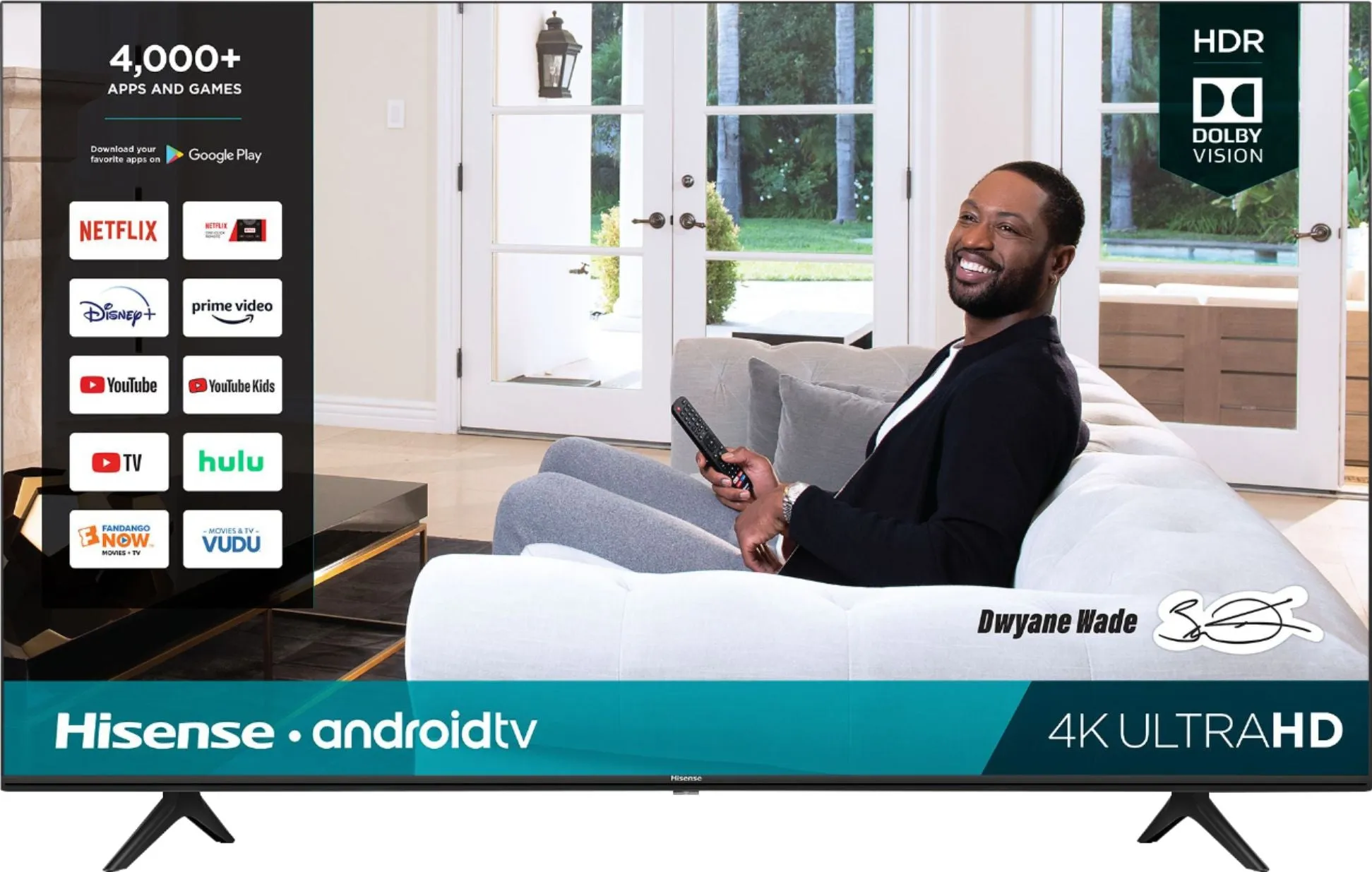 Hisense 55"  H65 Series  LED 4K Smart Android TV with HDR ( 55H6570G )